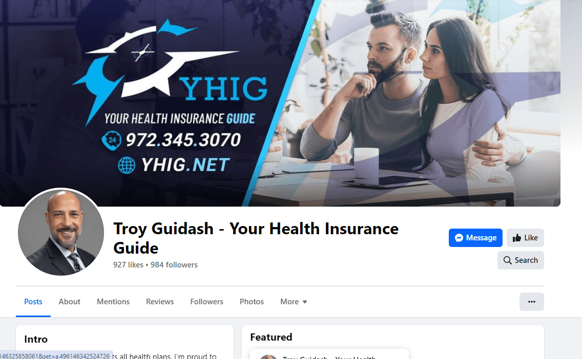 Troy Guidash Health Insurance — Social Media