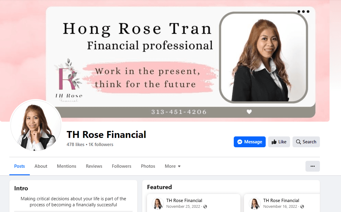 TH Rose Financial — Social Media