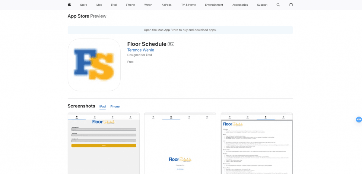 Floor Schedule — Mobile Apps